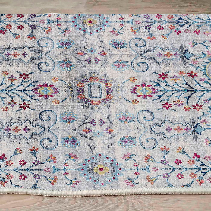 Conceptum Alfombra Woosonıl106 Azul, Naranja, Rosa y Gris (160 x 230 cm)